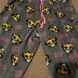 Disney Gray Pajama Bottoms with Simba Print